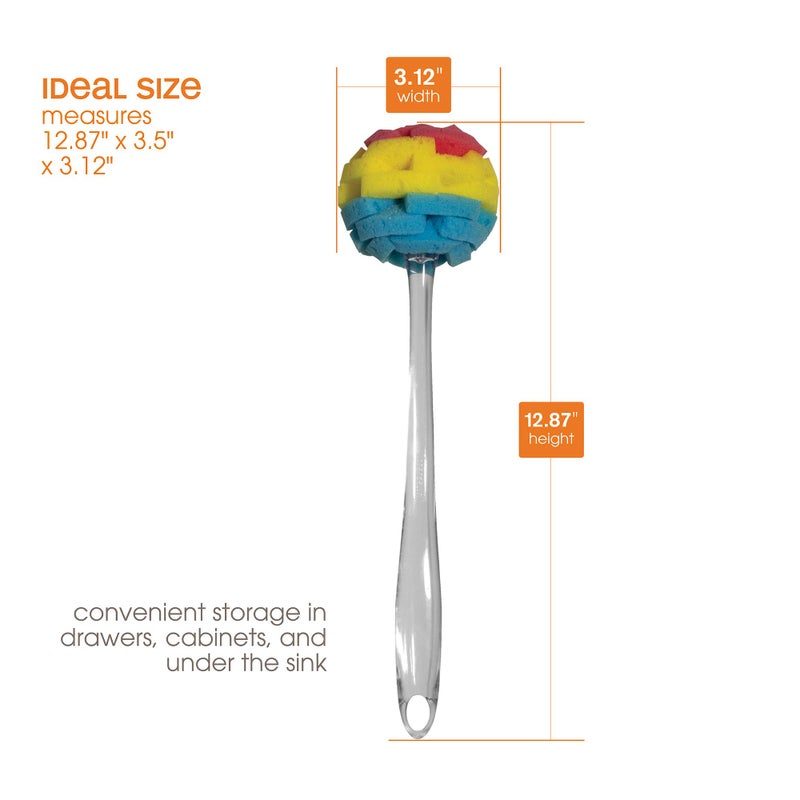 Casabella, Plum/Lime/Orange Multicolor Clear Sponge Brush, 1 EA - Image 5